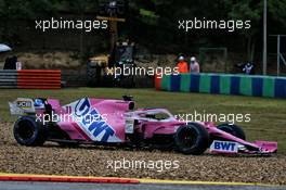 Sergio Perez (MEX) Racing Point F1 Team RP19 runs wide. 17.07.2020. Formula 1 World Championship, Rd 3, Hungarian Grand Prix, Budapest, Hungary, Practice Day.