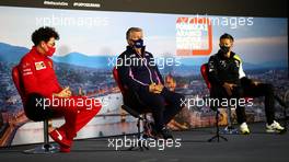 The FIA Press Conference (L to R): Mattia Binotto (ITA) Ferrari Team Principal; Otmar Szafnauer (USA) Racing Point F1 Team Principal and CEO; Marcin Budkowski (POL) Renault F1 Team Executive Director. 17.07.2020. Formula 1 World Championship, Rd 3, Hungarian Grand Prix, Budapest, Hungary, Practice Day.