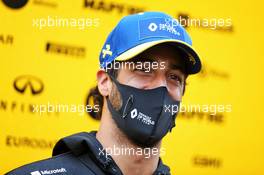 Daniel Ricciardo (AUS) Renault F1 Team with the media. 17.07.2020. Formula 1 World Championship, Rd 3, Hungarian Grand Prix, Budapest, Hungary, Practice Day.