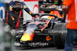 Max Verstappen (NLD) Red Bull Racing RB16 with a broken front wing on the grid. 19.07.2020. Formula 1 World Championship, Rd 3, Hungarian Grand Prix, Budapest, Hungary, Race Day.