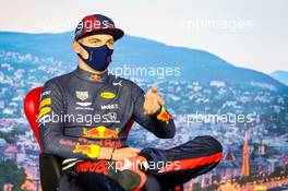 Max Verstappen (NLD) Red Bull Racing in the post race FIA Press Conference. 19.07.2020. Formula 1 World Championship, Rd 3, Hungarian Grand Prix, Budapest, Hungary, Race Day.