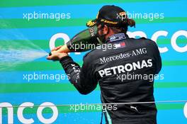 Race winner Lewis Hamilton (GBR) Mercedes AMG F1 celebrates on the podium. 19.07.2020. Formula 1 World Championship, Rd 3, Hungarian Grand Prix, Budapest, Hungary, Race Day.
