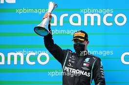 Valtteri Bottas (FIN) Mercedes AMG F1 celebrates his third position on the podium. 19.07.2020. Formula 1 World Championship, Rd 3, Hungarian Grand Prix, Budapest, Hungary, Race Day.