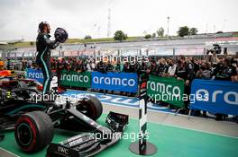 Race winner Lewis Hamilton (GBR) Mercedes AMG F1 W11 celebrates in parc ferme. 19.07.2020. Formula 1 World Championship, Rd 3, Hungarian Grand Prix, Budapest, Hungary, Race Day.