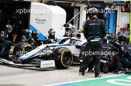 Nicholas Latifi (CDN) Williams Racing FW43 makes a pit stop. 19.07.2020. Formula 1 World Championship, Rd 3, Hungarian Grand Prix, Budapest, Hungary, Race Day.