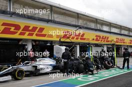 George Russell (GBR) Williams Racing FW43 makes a pit stop. 19.07.2020. Formula 1 World Championship, Rd 3, Hungarian Grand Prix, Budapest, Hungary, Race Day.