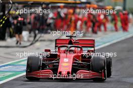 Sebastian Vettel (GER) Ferrari SF1000 leaves the pits. 19.07.2020. Formula 1 World Championship, Rd 3, Hungarian Grand Prix, Budapest, Hungary, Race Day.