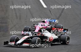 Kevin Magnussen (DEN) Haas VF-20 and Sergio Perez (MEX) Racing Point F1 Team RP19 battle for position. 19.07.2020. Formula 1 World Championship, Rd 3, Hungarian Grand Prix, Budapest, Hungary, Race Day.