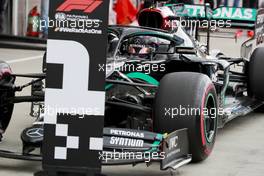 Pole sitter Lewis Hamilton (GBR) Mercedes AMG F1 W11 in qualifying parc ferme. 18.07.2020. Formula 1 World Championship, Rd 3, Hungarian Grand Prix, Budapest, Hungary, Qualifying Day.