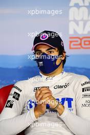 Lance Stroll (CDN) Racing Point F1 Team in the post qualifying FIA Press Conference. 18.07.2020. Formula 1 World Championship, Rd 3, Hungarian Grand Prix, Budapest, Hungary, Qualifying Day.