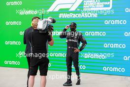 Pole sitter Lewis Hamilton (GBR) Mercedes AMG F1 in qualifying parc ferme. 18.07.2020. Formula 1 World Championship, Rd 3, Hungarian Grand Prix, Budapest, Hungary, Qualifying Day.