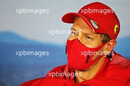 Sebastian Vettel (GER) Ferrari in the FIA Press Conference. 16.07.2020. Formula 1 World Championship, Rd 3, Hungarian Grand Prix, Budapest, Hungary, Preparation Day.