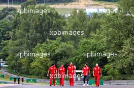 Charles Leclerc (MON) Ferrari walks the circuit with the team. 16.07.2020. Formula 1 World Championship, Rd 3, Hungarian Grand Prix, Budapest, Hungary, Preparation Day.