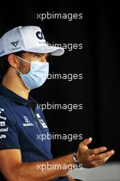 Pierre Gasly (FRA) AlphaTauri in the FIA Press Conference. 16.07.2020. Formula 1 World Championship, Rd 3, Hungarian Grand Prix, Budapest, Hungary, Preparation Day.