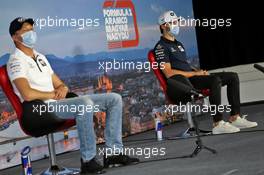 (L to R): Daniil Kvyat (RUS) AlphaTauri and team mate Pierre Gasly (FRA) AlphaTauri in the FIA Press Conference. 16.07.2020. Formula 1 World Championship, Rd 3, Hungarian Grand Prix, Budapest, Hungary, Preparation Day.
