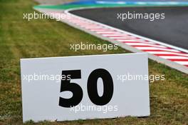 Circuit atmosphere - 50 meter brake marker. 16.07.2020. Formula 1 World Championship, Rd 3, Hungarian Grand Prix, Budapest, Hungary, Preparation Day.