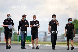Romain Grosjean (FRA) Haas F1 Team walks the circuit with the team. 16.07.2020. Formula 1 World Championship, Rd 3, Hungarian Grand Prix, Budapest, Hungary, Preparation Day.