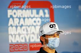 Pierre Gasly (FRA) AlphaTauri in the FIA Press Conference. 16.07.2020. Formula 1 World Championship, Rd 3, Hungarian Grand Prix, Budapest, Hungary, Preparation Day.