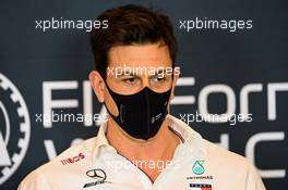 Toto Wolff (GER) Mercedes AMG F1 Shareholder and Executive Director in the FIA Press Conference. 30.10.2020. Formula 1 World Championship, Rd 13, Emilia Romagna Grand Prix, Imola, Italy, Practice Day.