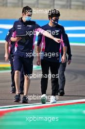 Lance Stroll (CDN) Racing Point F1 Team walks the circuit with the team. 30.10.2020. Formula 1 World Championship, Rd 13, Emilia Romagna Grand Prix, Imola, Italy, Practice Day.