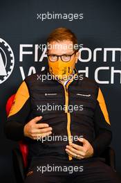 Andreas Seidl, McLaren Managing Director in the FIA Press Conference. 30.10.2020. Formula 1 World Championship, Rd 13, Emilia Romagna Grand Prix, Imola, Italy, Practice Day.