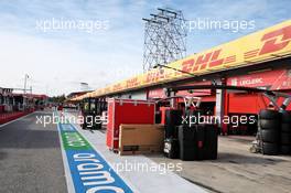 Circuit atmosphere - Ferrari pit garages. 29.10.2020. Formula 1 World Championship, Rd 13, Emilia Romagna Grand Prix, Imola, Italy, Preparation Day.