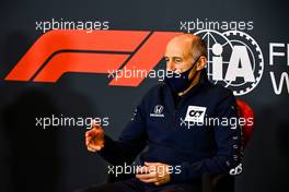 Franz Tost (AUT) AlphaTauri Team Principal in the FIA Press Conference. 30.10.2020. Formula 1 World Championship, Rd 13, Emilia Romagna Grand Prix, Imola, Italy, Practice Day.