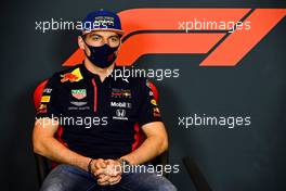 Max Verstappen (NLD) Red Bull Racing in the FIA Press Conference. 30.10.2020. Formula 1 World Championship, Rd 13, Emilia Romagna Grand Prix, Imola, Italy, Practice Day.