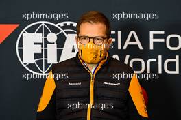 Andreas Seidl, McLaren Managing Director in the FIA Press Conference. 30.10.2020. Formula 1 World Championship, Rd 13, Emilia Romagna Grand Prix, Imola, Italy, Practice Day.