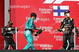 The podium (L to R): race winner Lewis Hamilton (GBR) Mercedes AMG F1; Leo Stevens (GBR) Mercedes AMG F1; third placed Daniel Ricciardo (AUS) Renault F1 Team. 01.11.2020. Formula 1 World Championship, Rd 13, Emilia Romagna Grand Prix, Imola, Italy, Race Day.