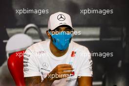 Lewis Hamilton (GBR) Mercedes AMG F1 in the post race FIA Press Conference. 01.11.2020. Formula 1 World Championship, Rd 13, Emilia Romagna Grand Prix, Imola, Italy, Race Day.
