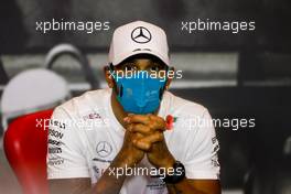 Lewis Hamilton (GBR) Mercedes AMG F1 in the post race FIA Press Conference. 01.11.2020. Formula 1 World Championship, Rd 13, Emilia Romagna Grand Prix, Imola, Italy, Race Day.