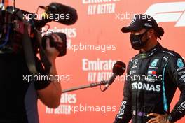 Race winner Lewis Hamilton (GBR) Mercedes AMG F1 in parc ferme. 01.11.2020. Formula 1 World Championship, Rd 13, Emilia Romagna Grand Prix, Imola, Italy, Race Day.