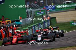 Kevin Magnussen (DEN) Haas VF-20 and Charles Leclerc (MON) Ferrari SF1000 battle for position. 01.11.2020. Formula 1 World Championship, Rd 13, Emilia Romagna Grand Prix, Imola, Italy, Race Day.