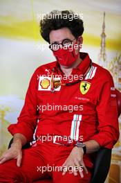 Mattia Binotto (ITA) Ferrari Team Principal in the FIA Press Conference. 04.09.2020. Formula 1 World Championship, Rd 8, Italian Grand Prix, Monza, Italy, Practice Day.