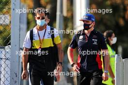 (L to R): Daniel Ricciardo (AUS) Renault F1 Team with Max Verstappen (NLD) Red Bull Racing. 04.09.2020. Formula 1 World Championship, Rd 8, Italian Grand Prix, Monza, Italy, Practice Day.