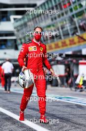 Sebastian Vettel (GER) Ferrari on the grid. 06.09.2020. Formula 1 World Championship, Rd 8, Italian Grand Prix, Monza, Italy, Race Day.