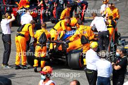Lando Norris (GBR) McLaren MCL35 on the grid. 06.09.2020. Formula 1 World Championship, Rd 8, Italian Grand Prix, Monza, Italy, Race Day.