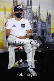 Race winner Pierre Gasly (FRA) AlphaTauri AT01 in the FIA Press Conference. 06.09.2020. Formula 1 World Championship, Rd 8, Italian Grand Prix, Monza, Italy, Race Day.