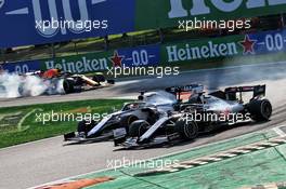 George Russell (GBR) Williams Racing FW43 and Romain Grosjean (FRA) Haas F1 Team VF-20 battle for position. 06.09.2020. Formula 1 World Championship, Rd 8, Italian Grand Prix, Monza, Italy, Race Day.