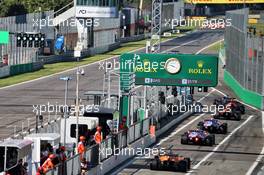 Carlos Sainz Jr (ESP) McLaren MCL35 leaves the pits. 05.09.2020. Formula 1 World Championship, Rd 8, Italian Grand Prix, Monza, Italy, Qualifying Day.