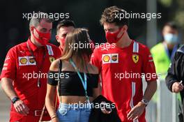 Charles Leclerc (MON) Ferrari with his girlfriend Charlotte Sine (MON). 05.09.2020. Formula 1 World Championship, Rd 8, Italian Grand Prix, Monza, Italy, Qualifying Day.