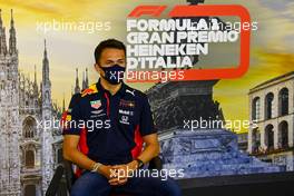 Alexander Albon (THA) Red Bull Racing in the FIA Press Conference. 03.09.2020. Formula 1 World Championship, Rd 8, Italian Grand Prix, Monza, Italy, Preparation Day.