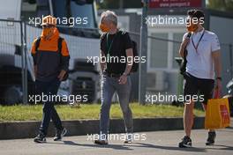 Lando Norris (GBR), McLaren F1 Team withMark Berryman (GBR) Add Motorsports Director and Driver Manager 03.09.2020. Formula 1 World Championship, Rd 8, Italian Grand Prix, Monza, Italy, Preparation Day.