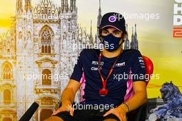 Lance Stroll (CDN) Racing Point F1 Team in the FIA Press Conference. 03.09.2020. Formula 1 World Championship, Rd 8, Italian Grand Prix, Monza, Italy, Preparation Day.