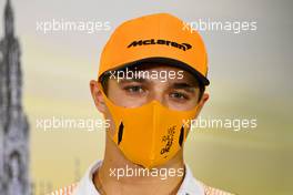 Lando Norris (GBR) McLaren in the FIA Press Conference. 03.09.2020. Formula 1 World Championship, Rd 8, Italian Grand Prix, Monza, Italy, Preparation Day.