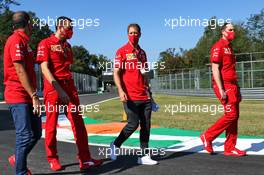 Sebastian Vettel (GER) Ferrari walks the circuit with the team. 03.09.2020. Formula 1 World Championship, Rd 8, Italian Grand Prix, Monza, Italy, Preparation Day.