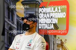 Valtteri Bottas (FIN) Mercedes AMG F1 in the FIA Press Conference. 03.09.2020. Formula 1 World Championship, Rd 8, Italian Grand Prix, Monza, Italy, Preparation Day.
