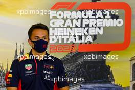 Alexander Albon (THA) Red Bull Racing in the FIA Press Conference. 03.09.2020. Formula 1 World Championship, Rd 8, Italian Grand Prix, Monza, Italy, Preparation Day.