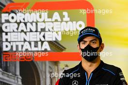 Nicholas Latifi (CDN) Williams Racing in the FIA Press Conference. 03.09.2020. Formula 1 World Championship, Rd 8, Italian Grand Prix, Monza, Italy, Preparation Day.